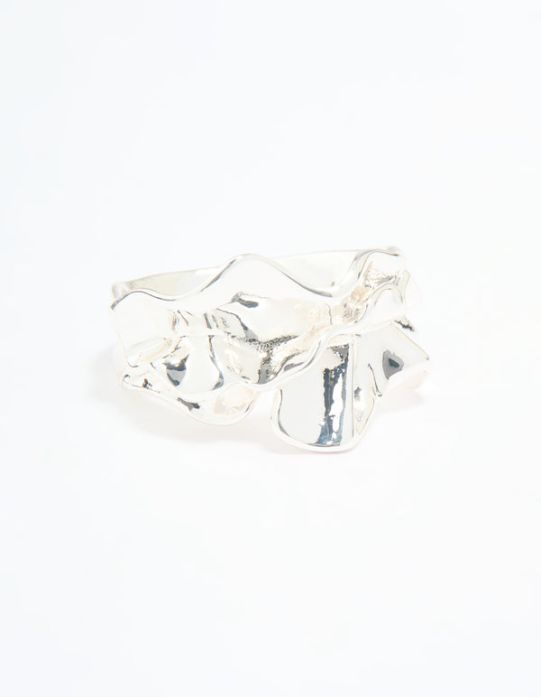 Silver Plated Molten Band Ring