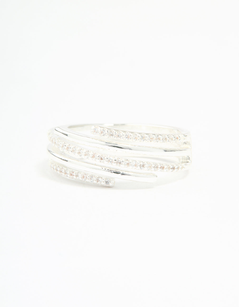 Silver Plated Cubic Zirconia Dainty Wrap Ring