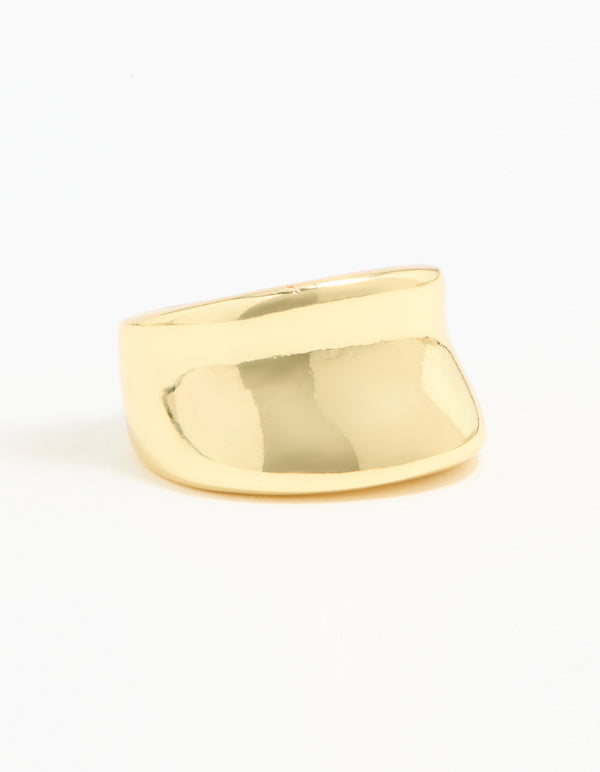 Gold Plated Smooth Statement Ring