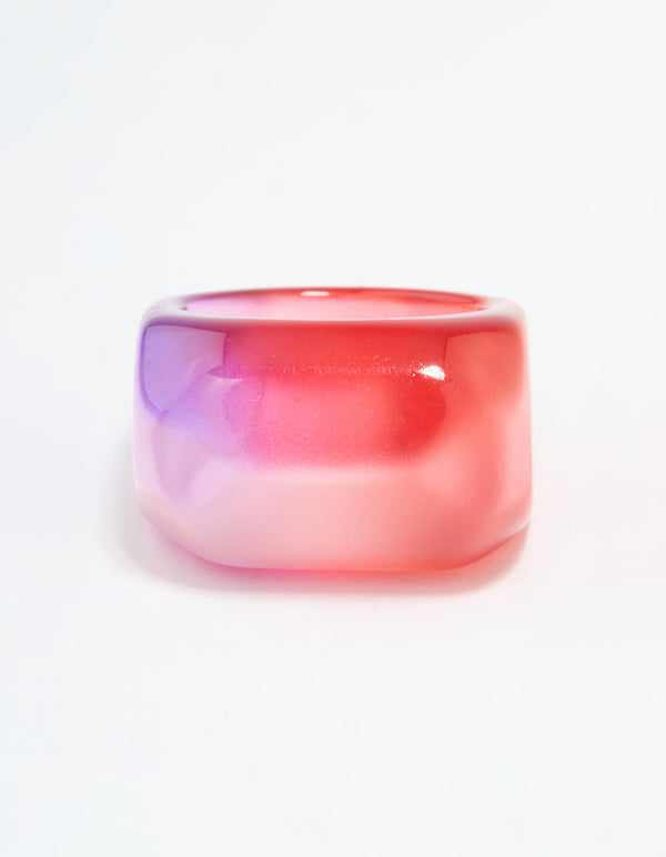 Pink & Purple Marbled Chunky Ring