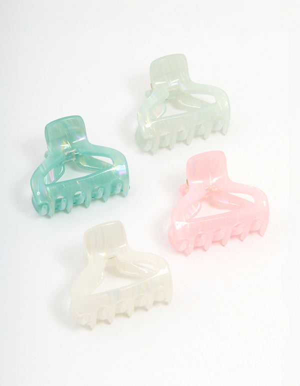 Multicoloured Small Shaped Claw Clips 4-Pack