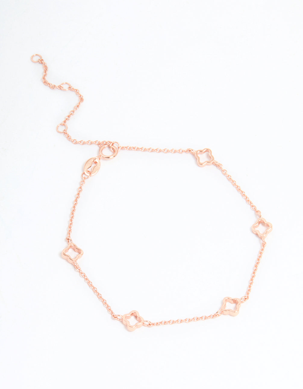 Rose Gold Plated Sterling Silver Flower Statement Bracelet