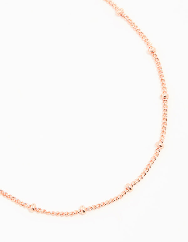 Rose Gold Plated Sterling Silver Chain Bracelet