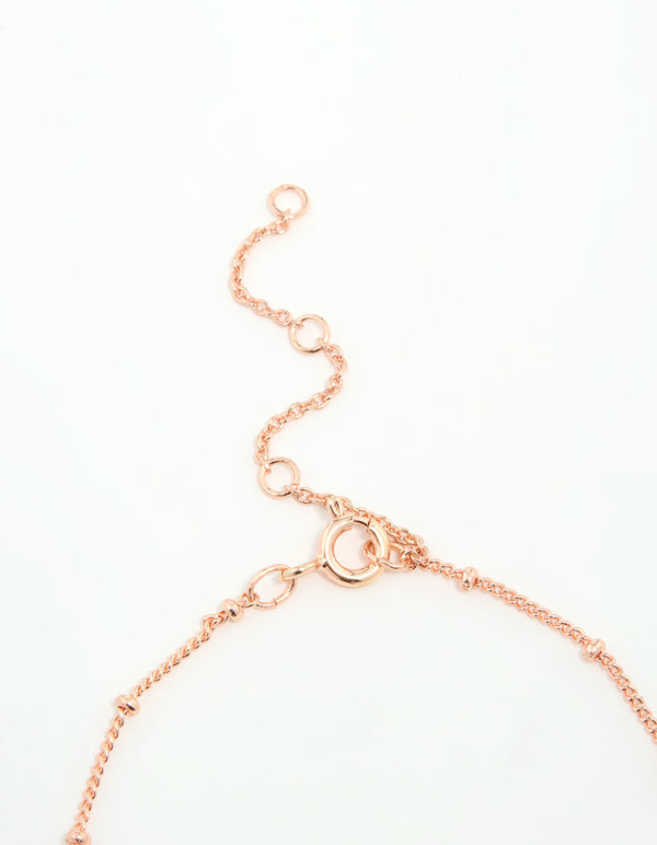 Rose Gold Plated Sterling Silver Chain Bracelet