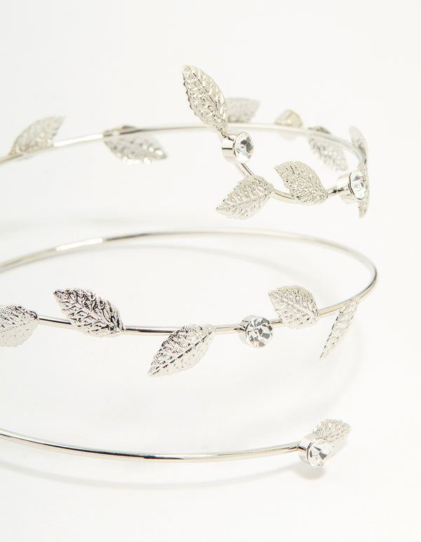 Silver Leaf Wrap Arm Cuff