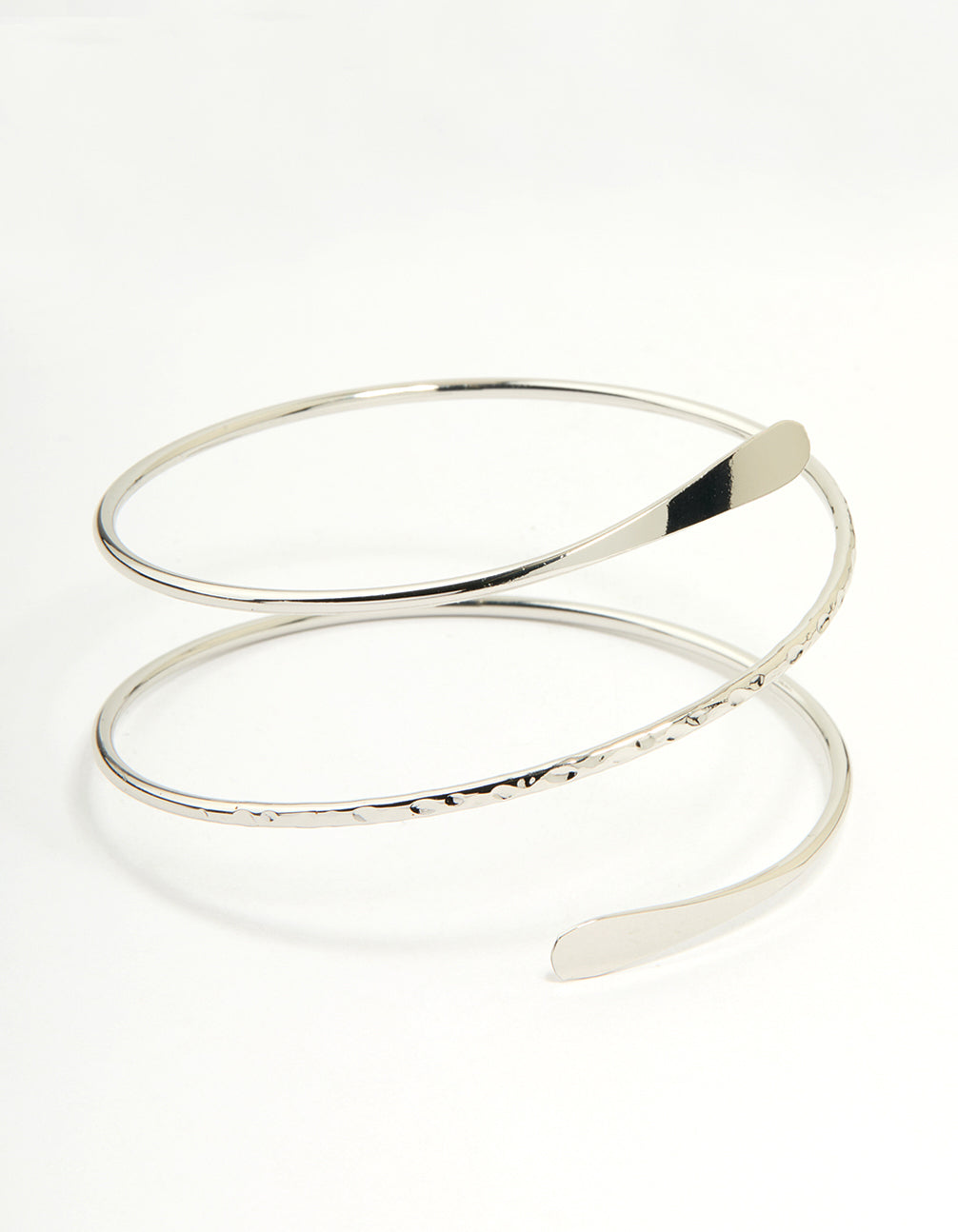 Silver Hammered Arm Cuff