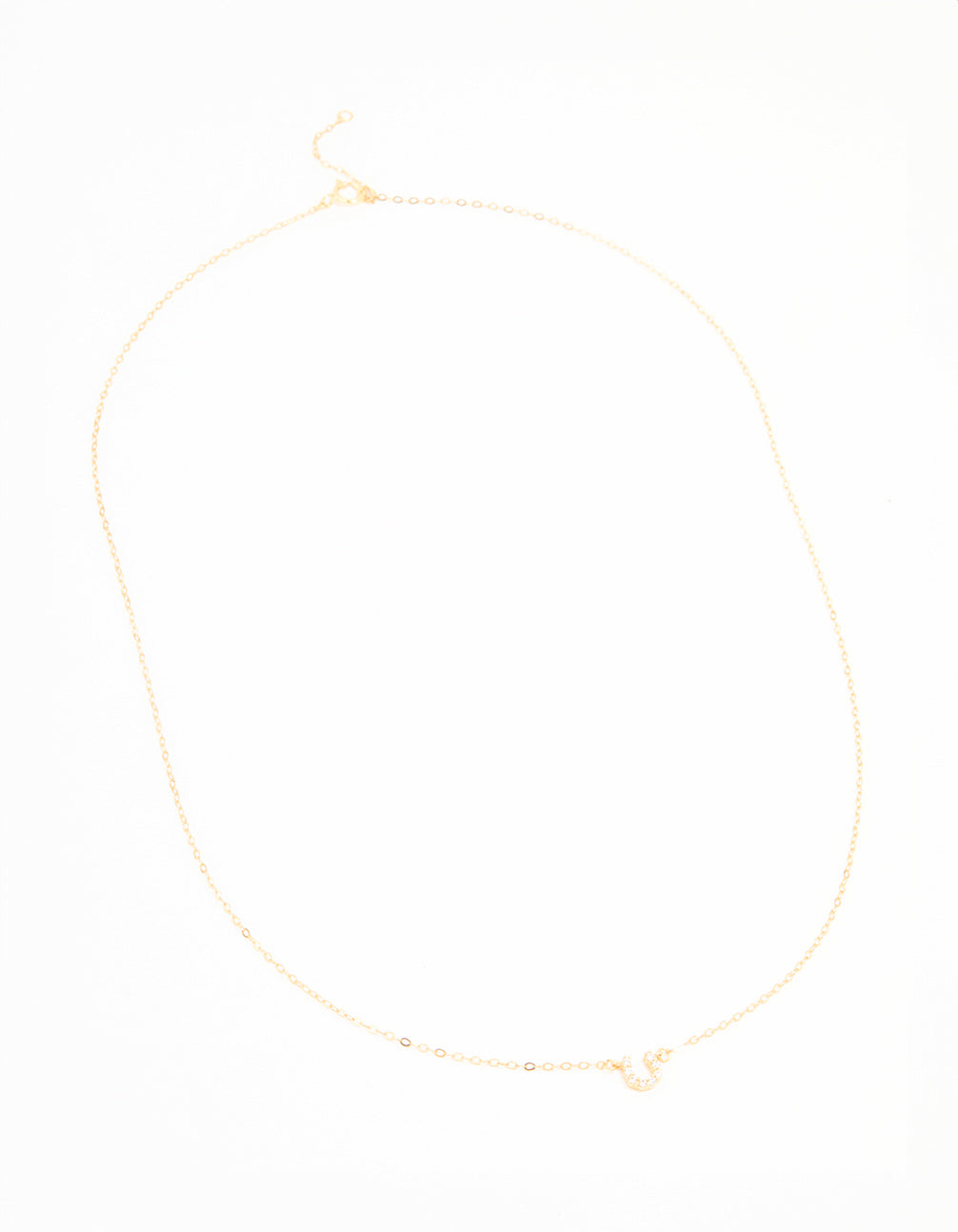 Gold Plated Sterling Silver Cubic Zirconia Horseshoe Necklace