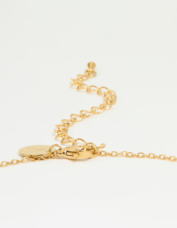 Waterproof Gold Plated Stainless Steel Cubic Zirconia Floating Charm Necklace