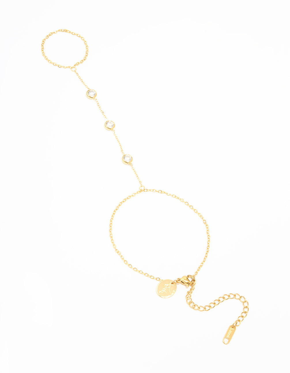 Waterproof Gold Plated Stainless Steel Diamante Bezel Hand Chain