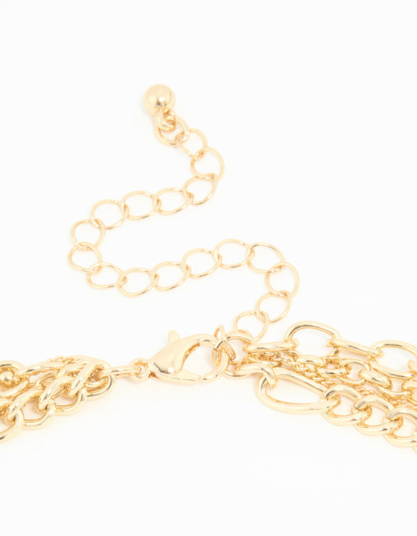 Gold Disc Charm Layered Necklace