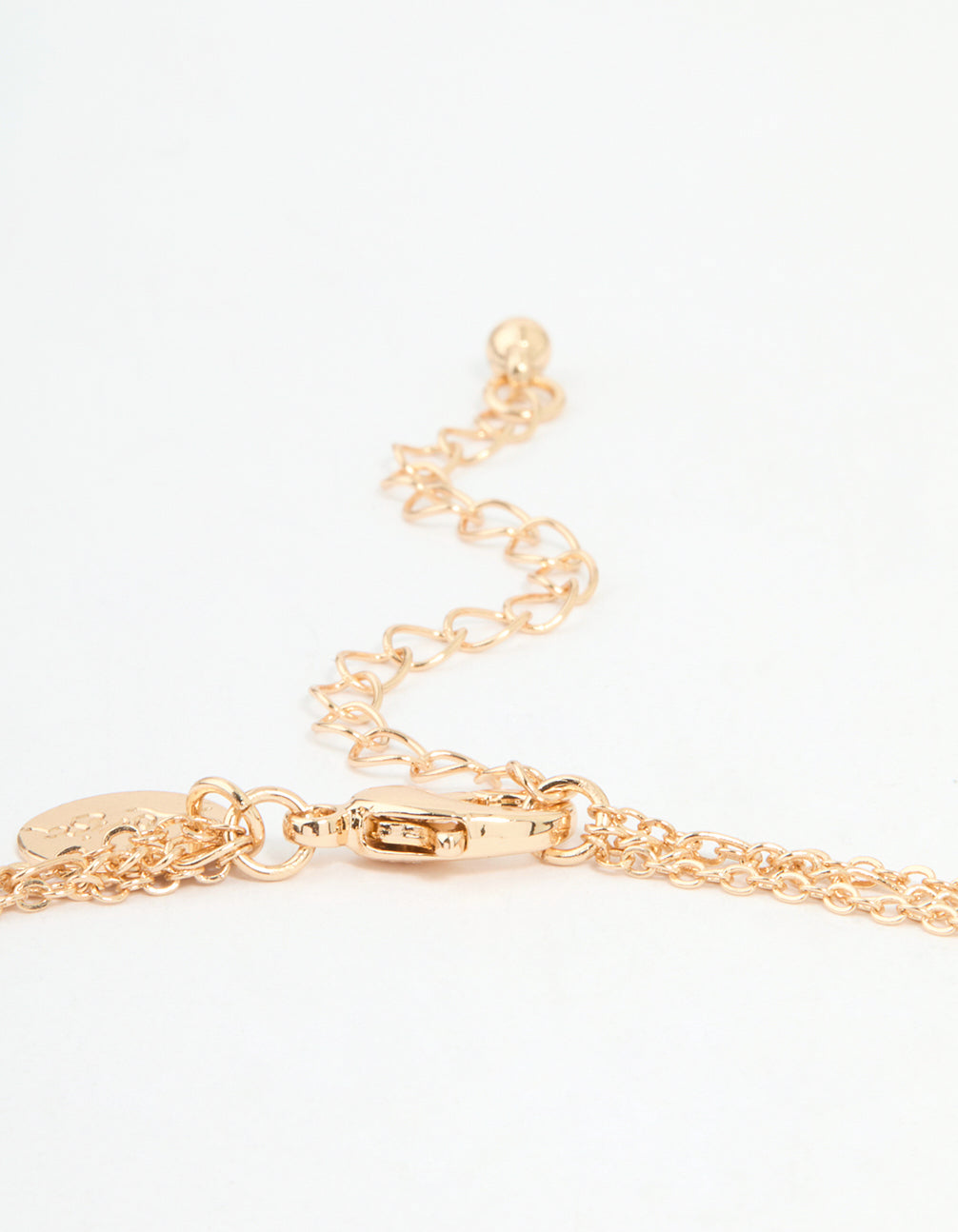 Gold Multicoloured Diamantes & Heart Layered Necklace