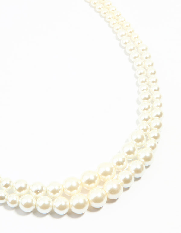 Gold Plated Pearl Layered Choker Necklace