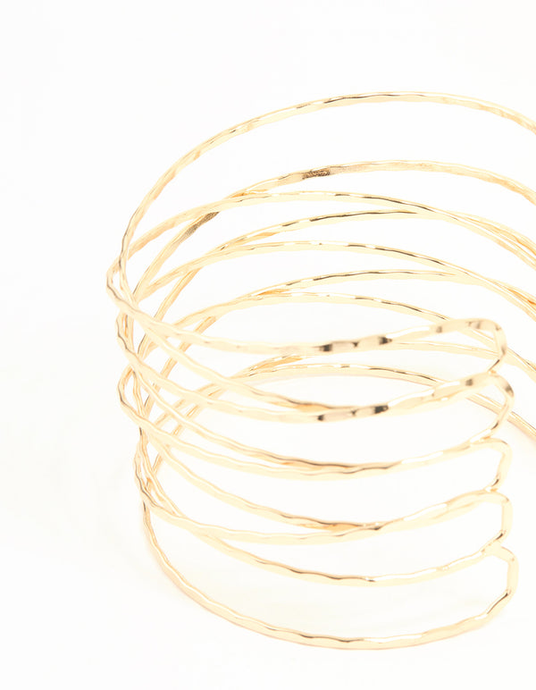 Gold Crisscross Arm Cuff