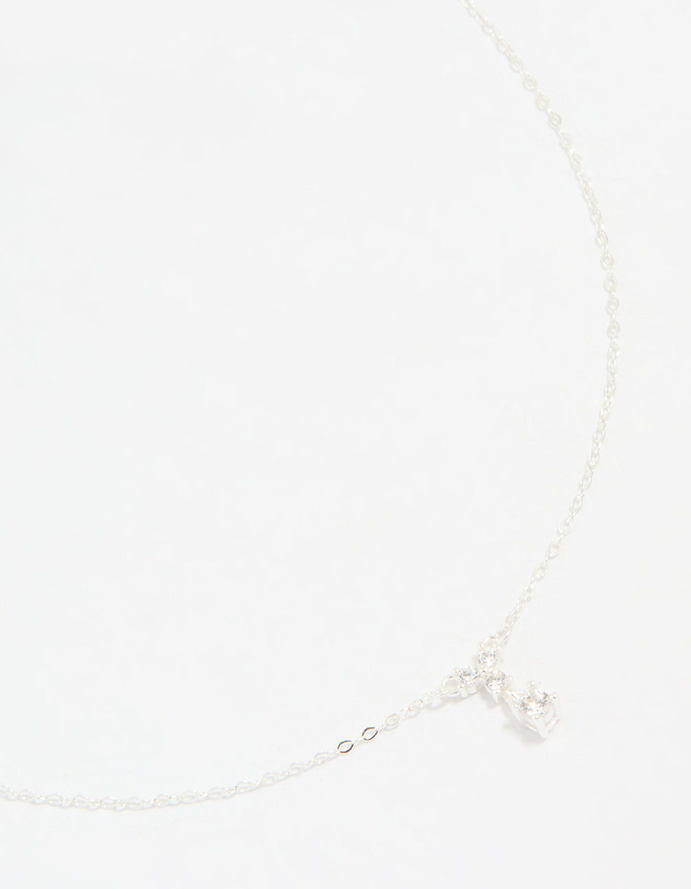 Sterling Silver Cubic Zirconia Drop Necklace