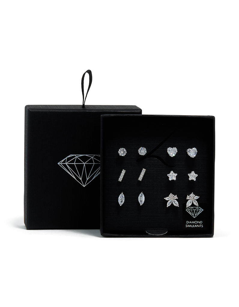 Bevilles Cubic Zirconia Fluted Heart Stud Earrings in 9kt Yellow Gold main image 1