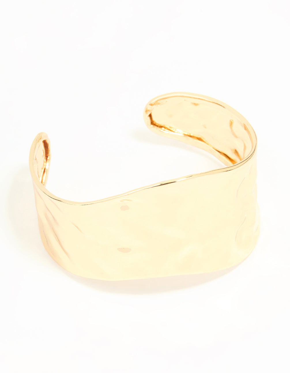 Gold Hammered Wavy Wrist Cuff