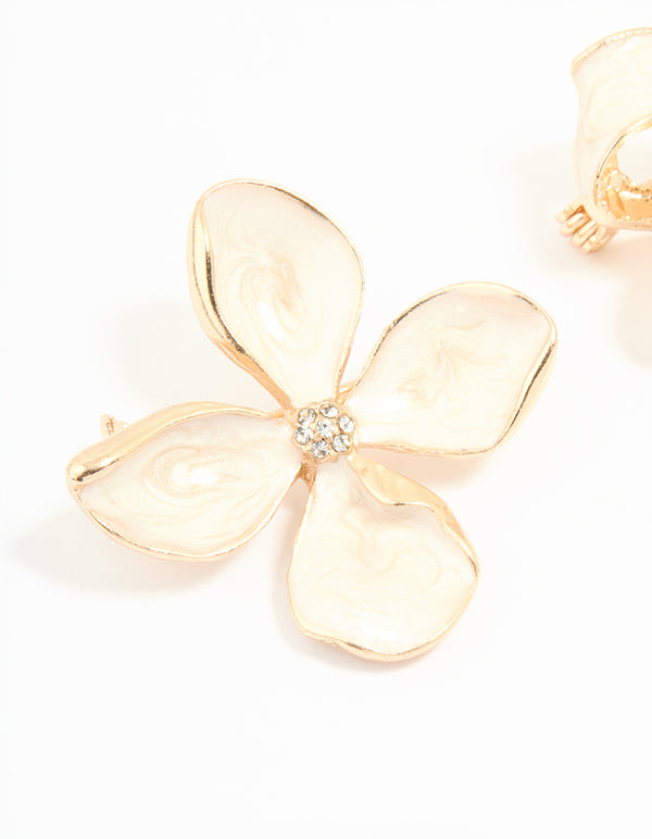 Gold Bow & Flower Brooches 2-Pack