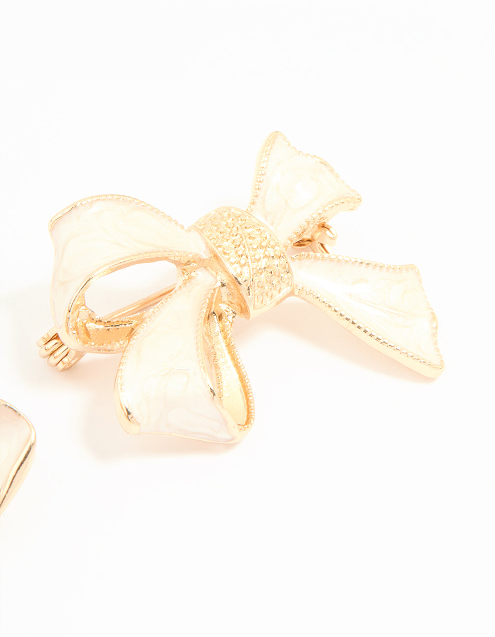 Gold Bow & Flower Brooches 2-Pack
