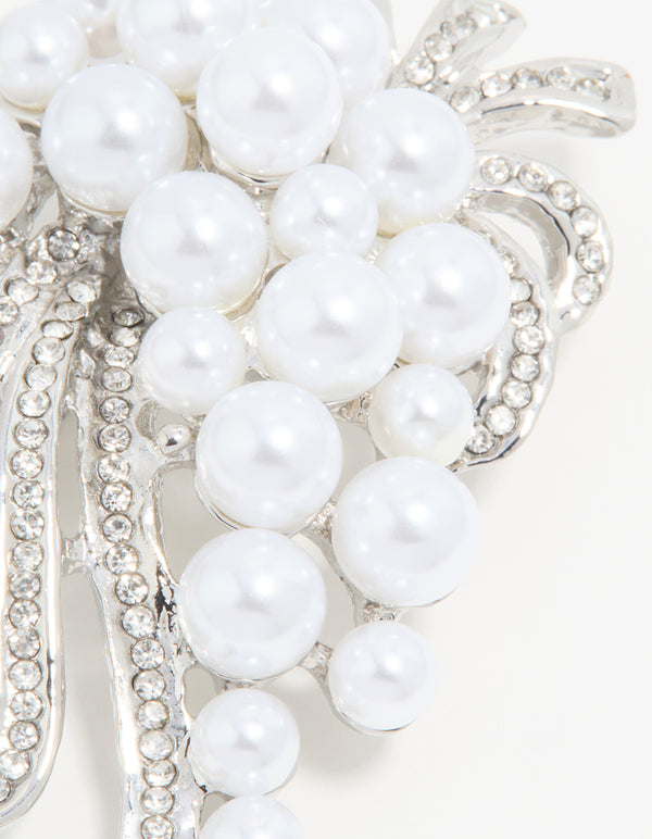 Silver Pearl Bouquet Brooch