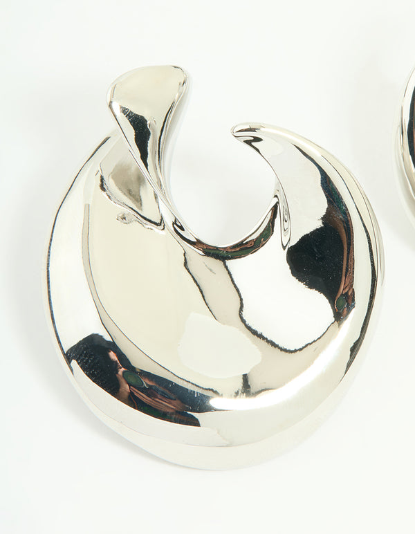 Silver Smooth Stud Earrings