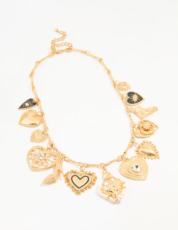 Gold Heart Charm Necklace