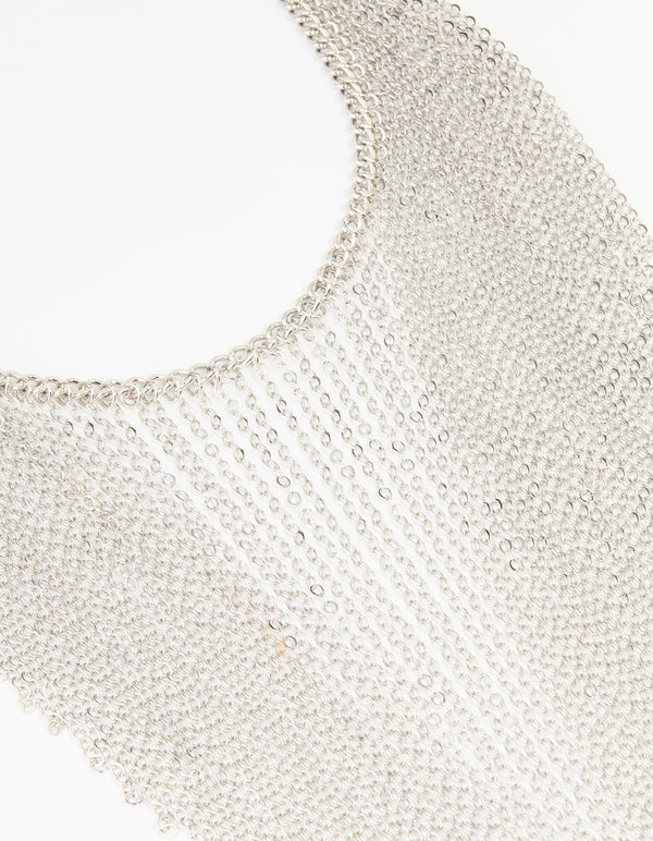Silver Chain Fringe Necklace