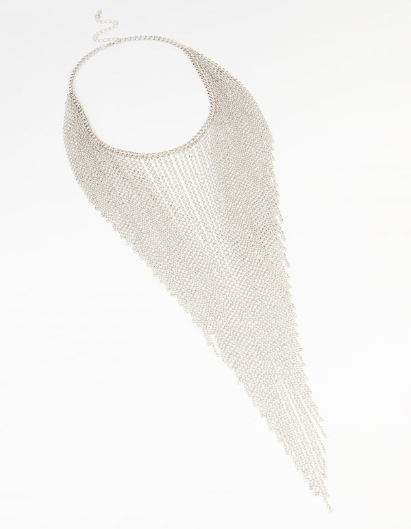 Silver Chain Fringe Necklace
