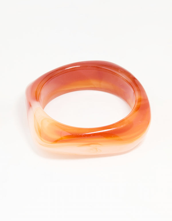 Orange Acrylic Square & Oval Bangle