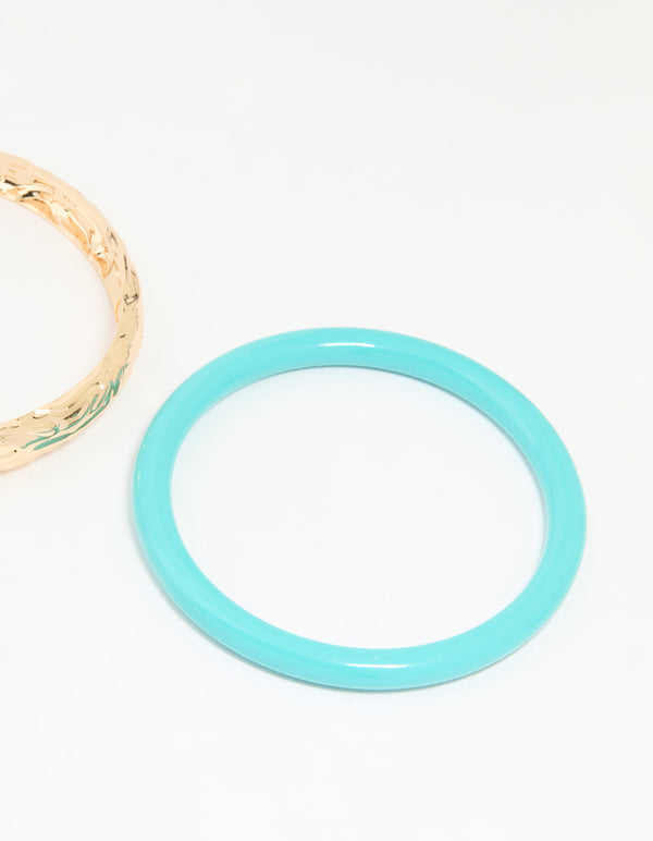Gold & Blue Bangles 3-Pack