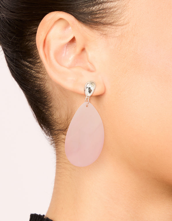 Rose Gold Genuine Shell Petal Drop Earrings