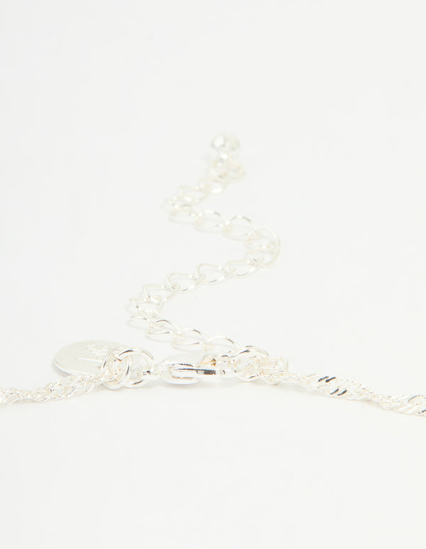 Silver Plated Letter K Heart Locket Necklace