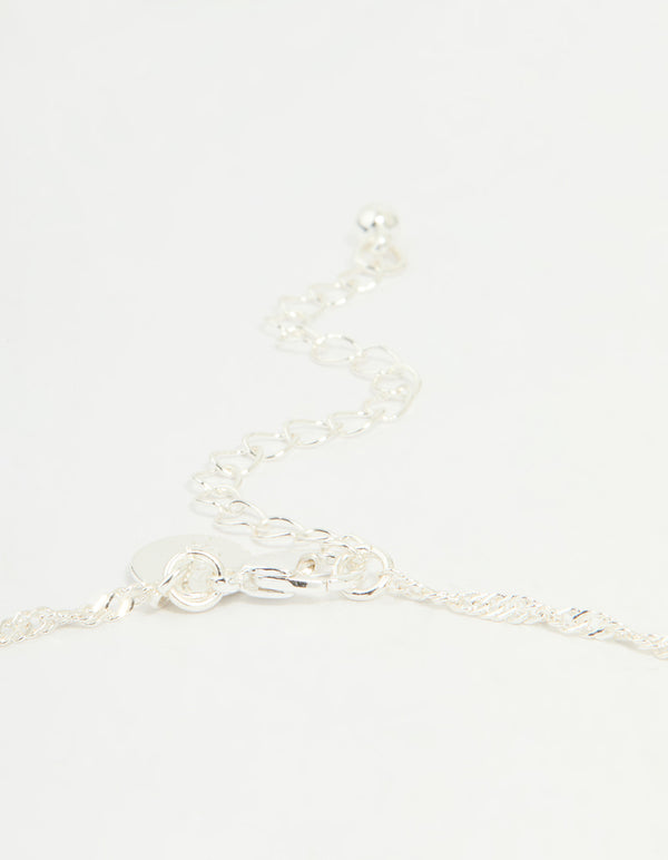 Silver Plated Letter M Heart Locket Necklace