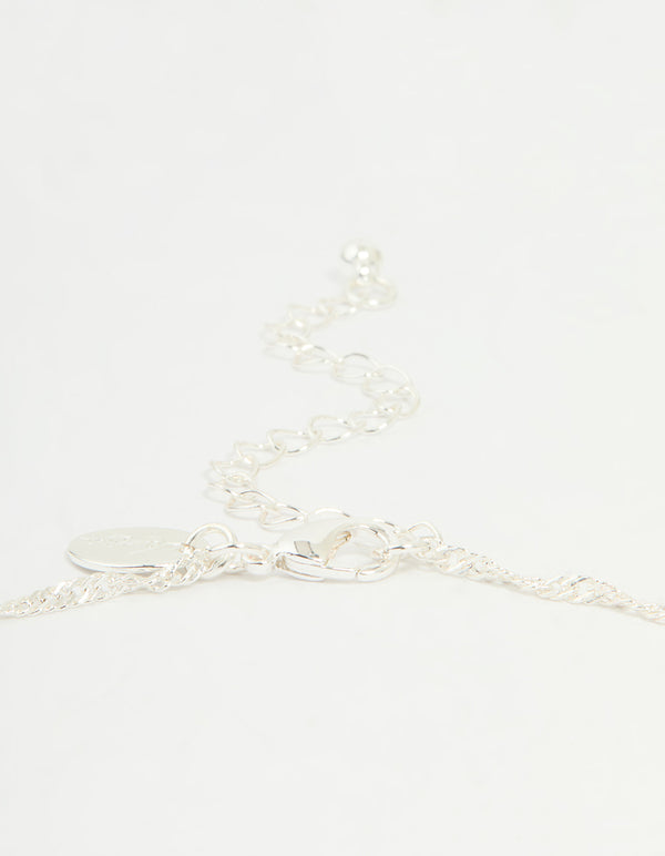 Silver Plated Letter S Heart Locket Necklace
