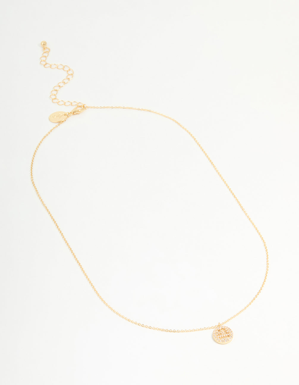 Gold Plated Cubic Zirconia Libra Circle Necklace