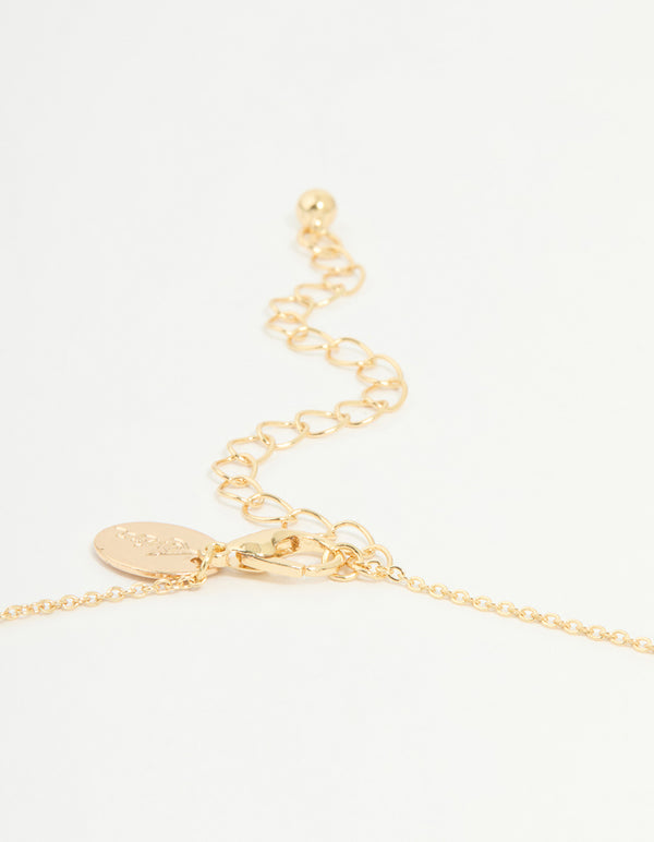 Gold Plated Cubic Zirconia Sagittarius Circle Necklace
