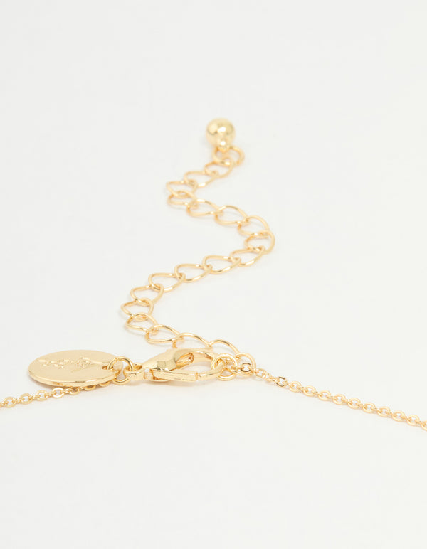 Gold Plated Cubic Zirconia Virgo Circle Necklace