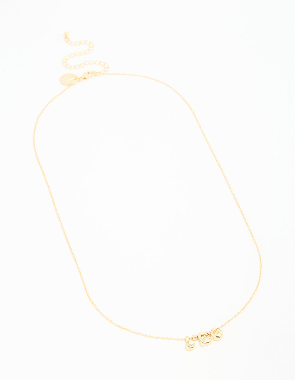 Gold Plated Bubble Leo Pendant Necklace