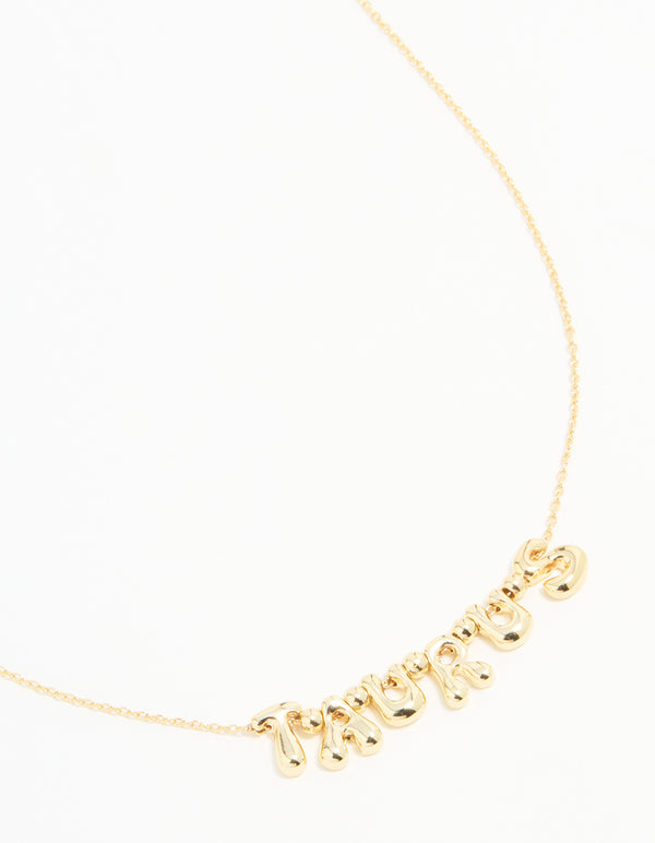Gold Plated Bubble Taurus Necklace