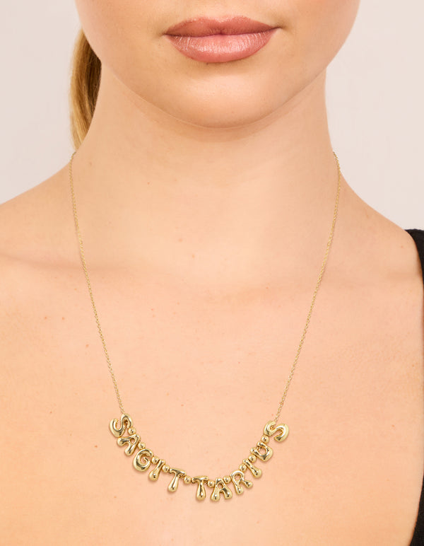 Gold Plated Bubble Sagittarius Necklace