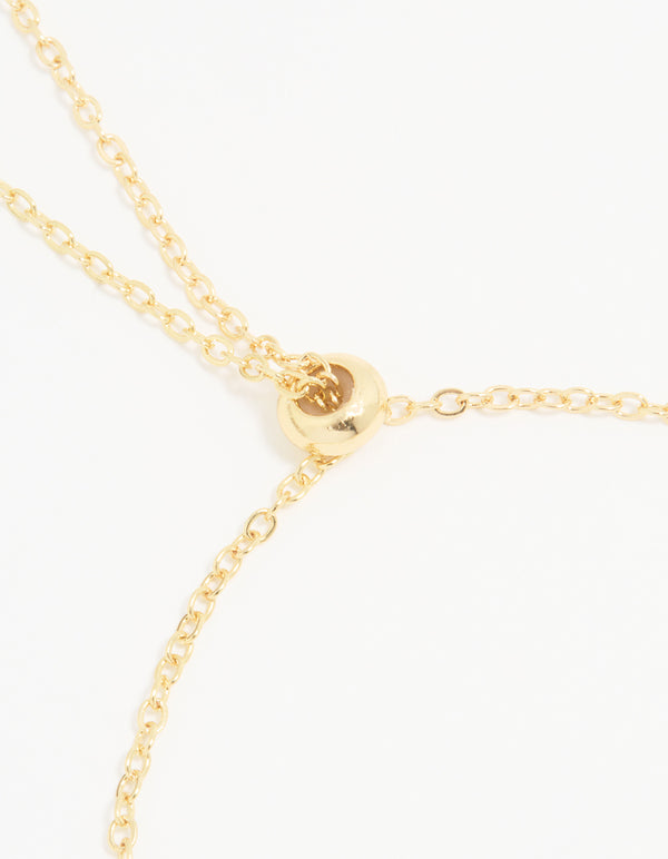 Gold Plated Cubic Zirconia Bubble A Pavé Toggle Bracelet