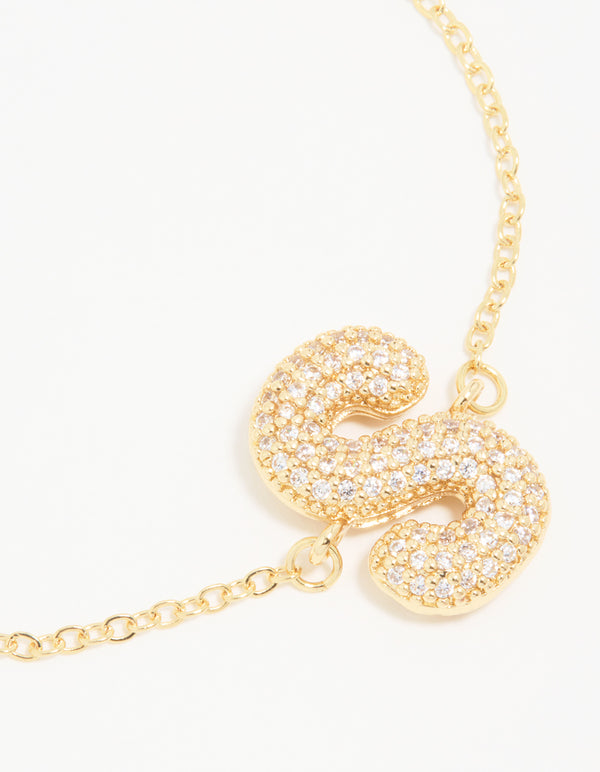 Gold Plated Cubic Zirconia Bubble S Pavé Toggle Bracelet