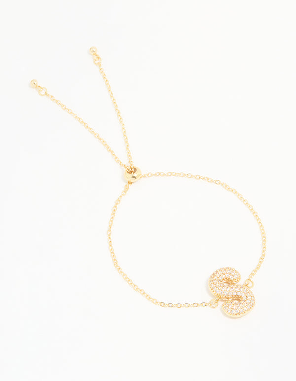 Gold Plated Cubic Zirconia Bubble S Pavé Toggle Bracelet