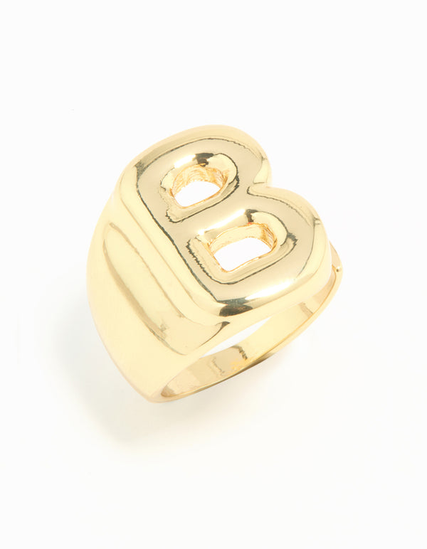 Gold Platted Bubble B Ring