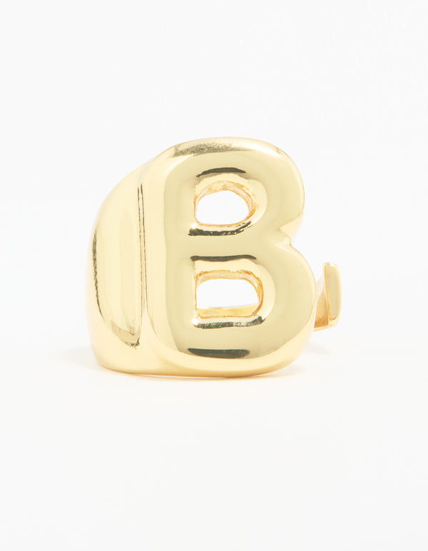 Gold Platted Bubble B Ring
