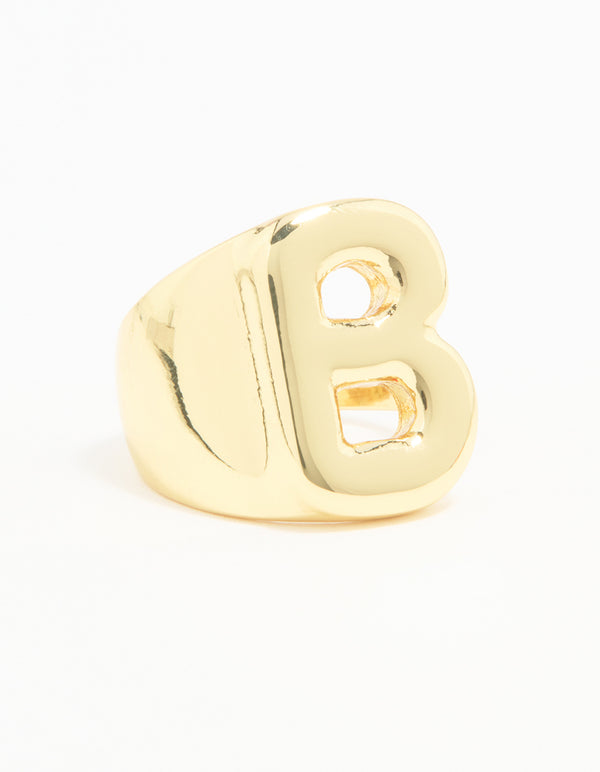 Gold Platted Bubble B Ring