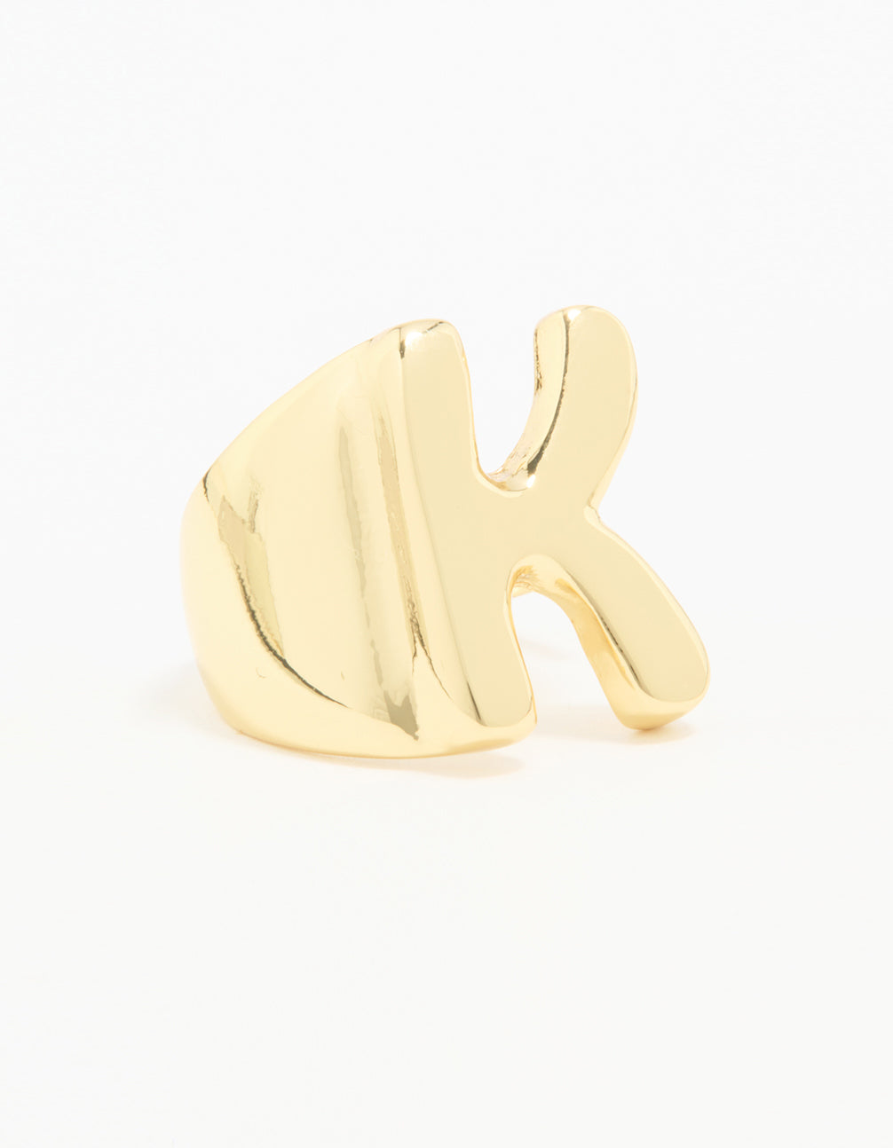 Gold Plated Bubble K Ring