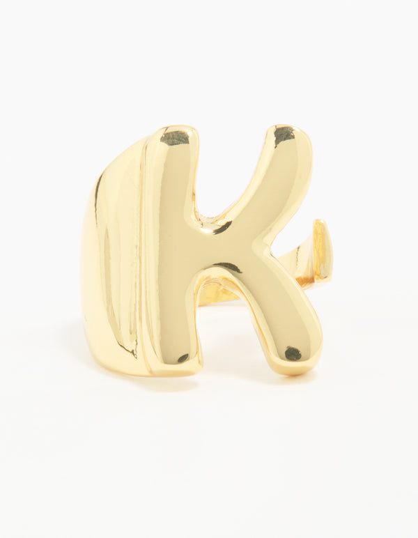Gold Plated Bubble K Ring