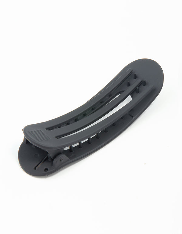 Black Oval Hair Slide Clip