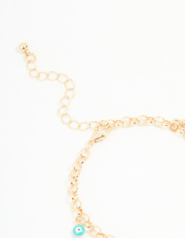 Gold Ocean Charm Bracelet