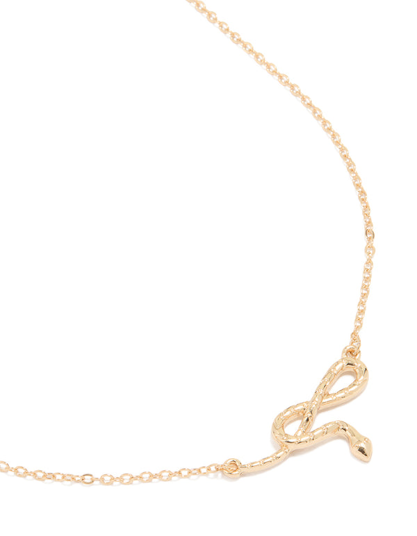Gold Infinity Snake Necklace
